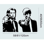 sticker mural noir personnages armes artiste deco intérieure silhouettes opacité classique chambre salon