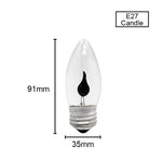 lampe led flamme noire transparente moderne e27 e14 3w 250 lumens 30000h