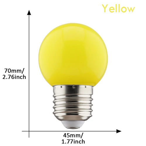 ampoules led e27 multicolore opalescentes moderne 360° rouge vert jaune bleu blanc rose orange