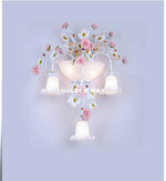 applique murale led florale blanc rose beige romantique classique fixée mur