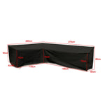 housse canapé extérieur polyester noir moderne élastiques 286x222x82cm