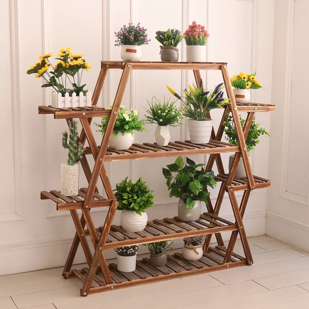 étagère pliable bois moderne niveaux plante artificielle vis fixations minimalistes