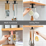 porte couteaux moderne adhésif noir organiser cuisine multifonctionnel porte serviettes porte clés