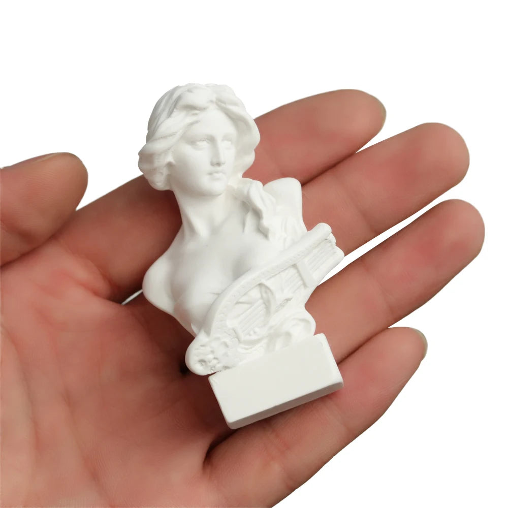 buste sculpté résine blanc détails granuleux classique réaliste décoration intérieureportrait miniature