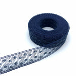 ruban dentelle brodée polyester organza largeur 15mm yards couleurs multiples motifs carrés légèrement transparent
