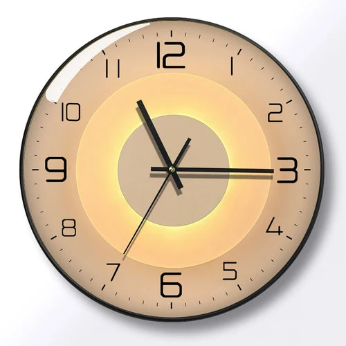 horloge murale moderne abstraite noir doré salon chambre coucher 12 14 16 pouces