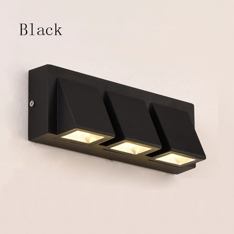 applique murale led moderne blanc noir verre trempé facile éclairage extérieur minimaliste