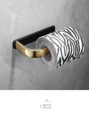 accessoires salle bain or noir moderne porte serviettes savon papier toilette gobelet brosse dents