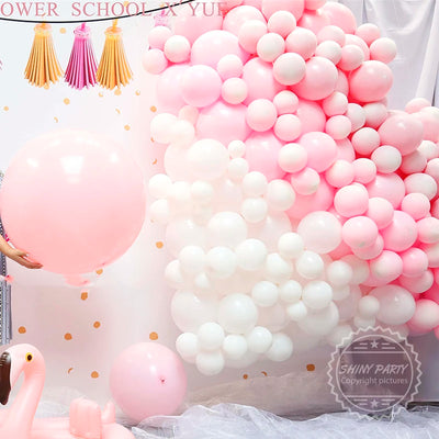 Ballon latex rose et blanc décoration anniversaire