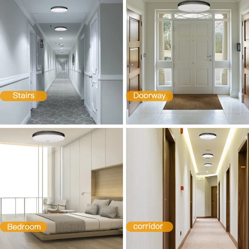 lampe led motion sensor veilleuse nuit chambre couloir salle bain blanc moderne radar 12w