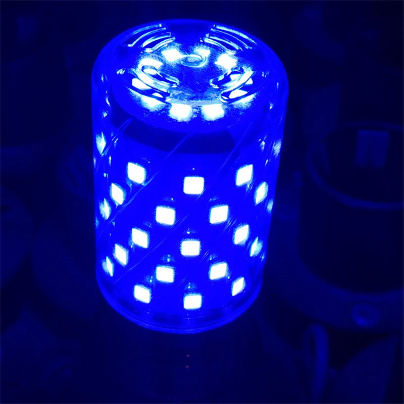 ampoule led maïs décorative transparente couleurs bleu rouge violet vert salon moderne intérieur