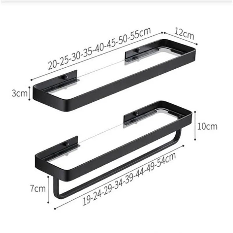 étagères murales modernes vis fixées blanc noir 20cm 50cm variées