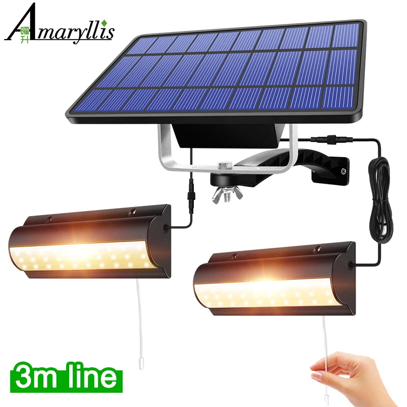 lampe solaire suspendue moderne interrupteur noir bleu panneaux solaires led clips