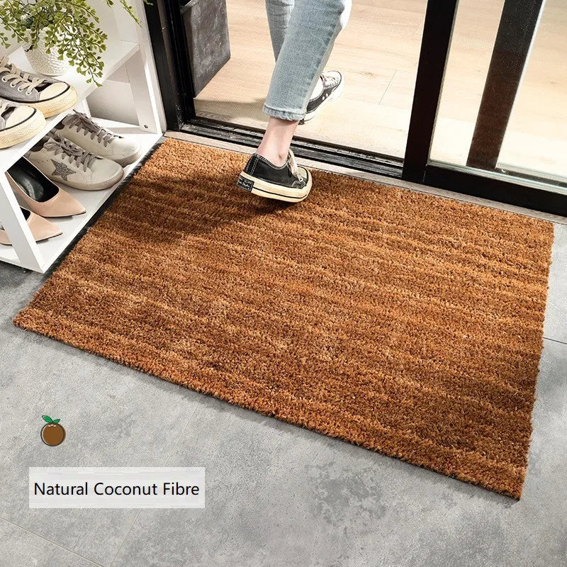 Paillasson en fibre de coco naturel kaki foncé 40x60cm