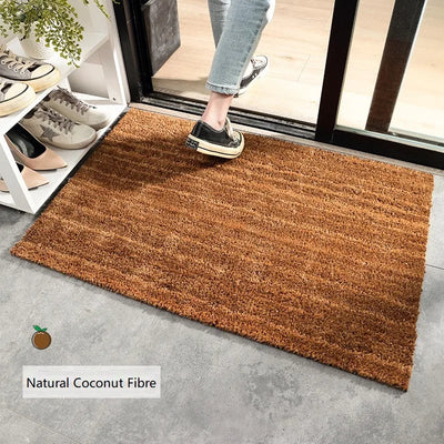 Paillasson en fibre de coco naturel kaki foncé 40x60cm