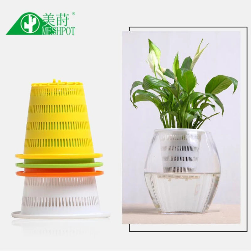 pots fleurs modernes perforés jaune vert orange blanc noir 10cm 12cm 16cm 20cm