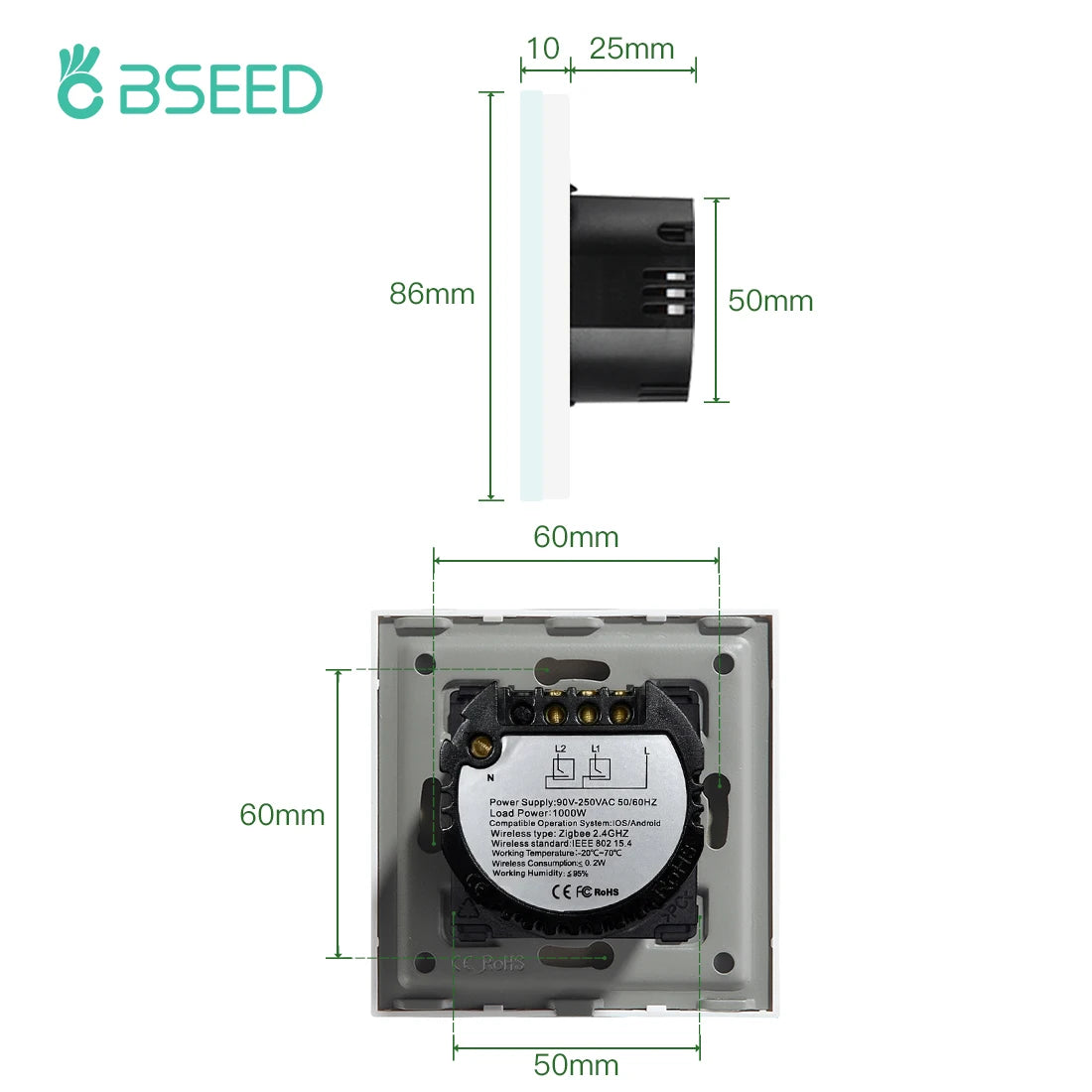 commutateur rideau zigbee intelligent commande vocale application blanc moderne 5a 1000w 90v 250v