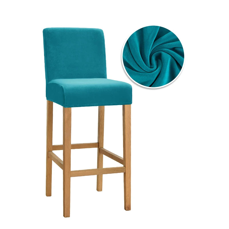 couvre tabouret moderne tabourets bar lavables tissu plush uni couleur bleu jaune vert orange