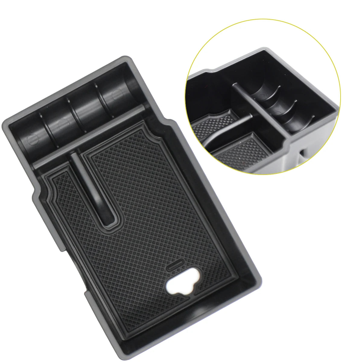 organisateur console centrale noir boite rangement accoudoir plastique abs compartments insert utilitaire.functional
