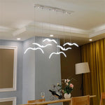 suspension lumineuse moderne oiseaux blancs clips facile led chambre salon