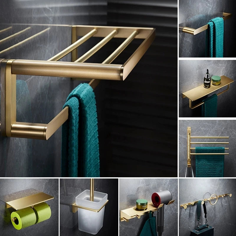 porte serviettes mural or moderne étagère crochet papier toilette quincaillerie bain minimaliste