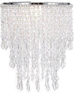 lampe suspendue abat jour cristal transparent classique tringle chambre salon mariage