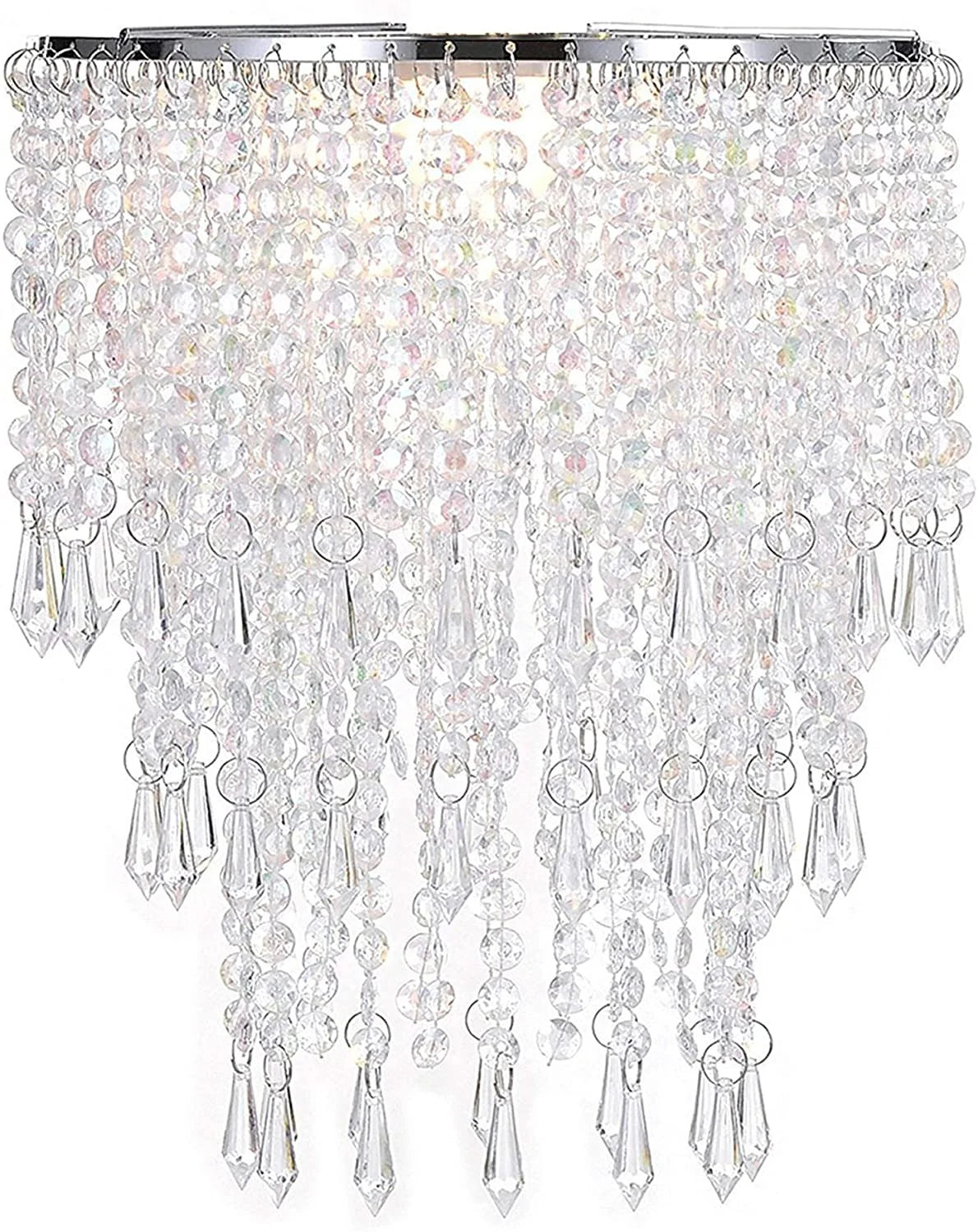 lampe suspendue abat jour cristal transparent classique tringle chambre salon mariage
