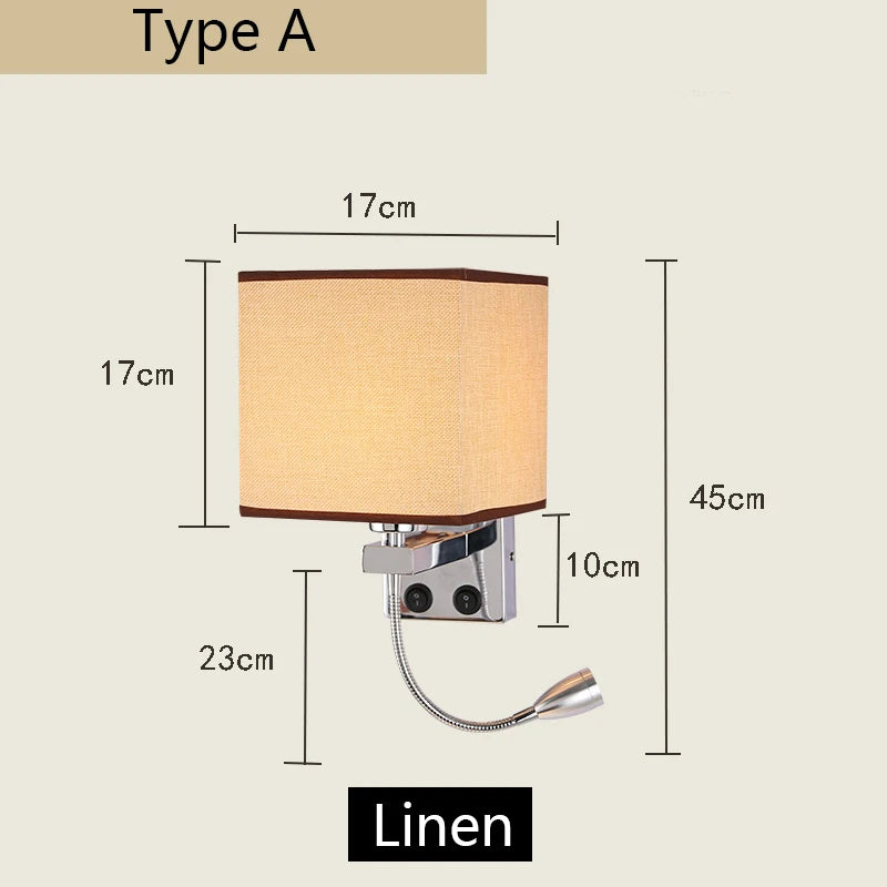 lampe murale moderne toile lin noir beige interrupteur usb 249 2000 lumens chambre cuisine
