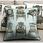 taies d'oreiller blanc motif vintage chaises maison 45x45cm 50x50cm polyester respectueux environnement