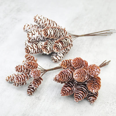 Lot de 12 pommes de pin artificielles pour décoration de Noël