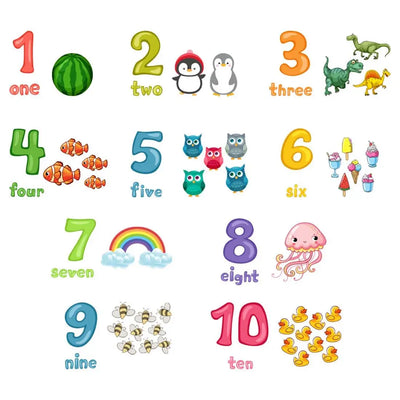 Sticker mural éducatif animaux jungle pour chambre enfant