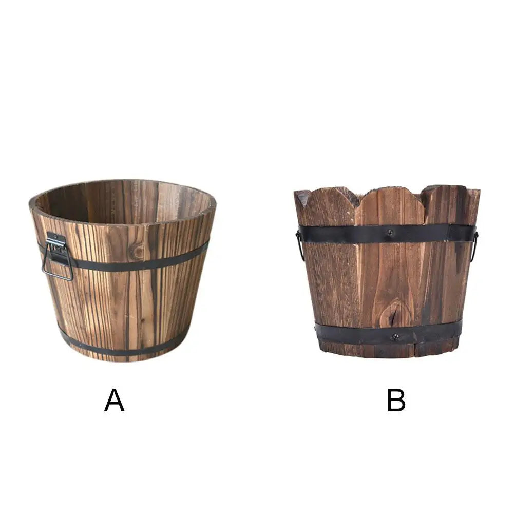 pots bois pliables rustiques champêtre miniatures décoration extérieure respectueux environnement