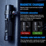 lampe torchon rechargeable ip68 2500 lumens led anti dérapante mode high medium low stroboscope