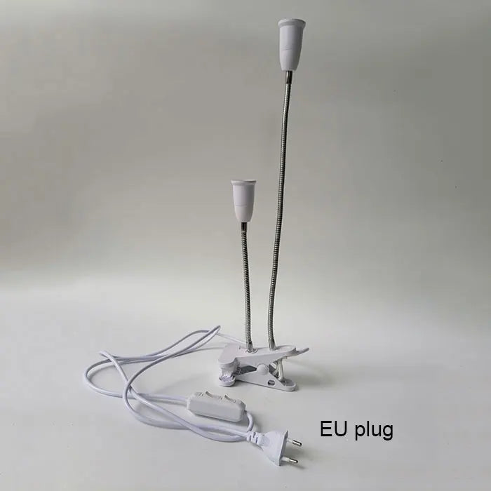 lampe flexible deux lumières pinces clipser blanc noir moderne fonctionnelle