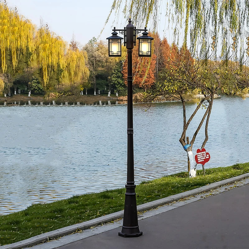 lampe rue industrielle led noir classique ip65 éclairage public moderne vintage aluminium motifs géométriquesextérieur