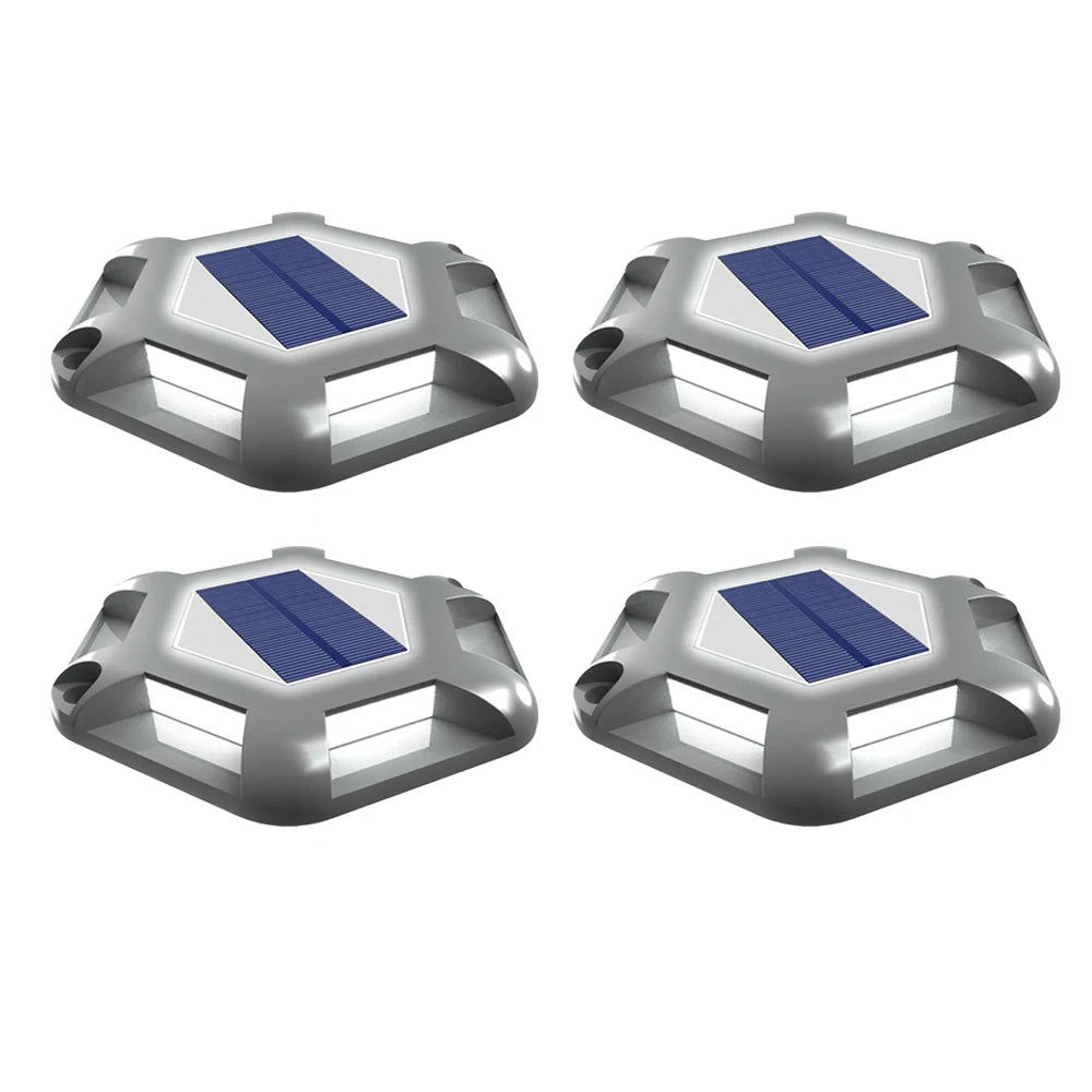 lampe solaire extérieure led gris métallisé panneau solaire bleu moderne minimaliste