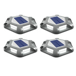 lampe solaire extérieure led gris métallisé panneau solaire bleu moderne minimaliste