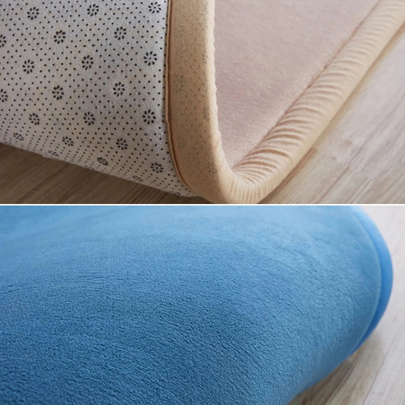 Tapis uni jaune pour chambre d'enfant, anti-chute