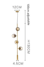 Suspension lumineuse moderne or transparent boules sphériques éclairage intérieur scandinave