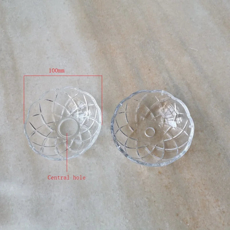 bol décoratif transparent moderne géométrique ligne croisée carré abat jour