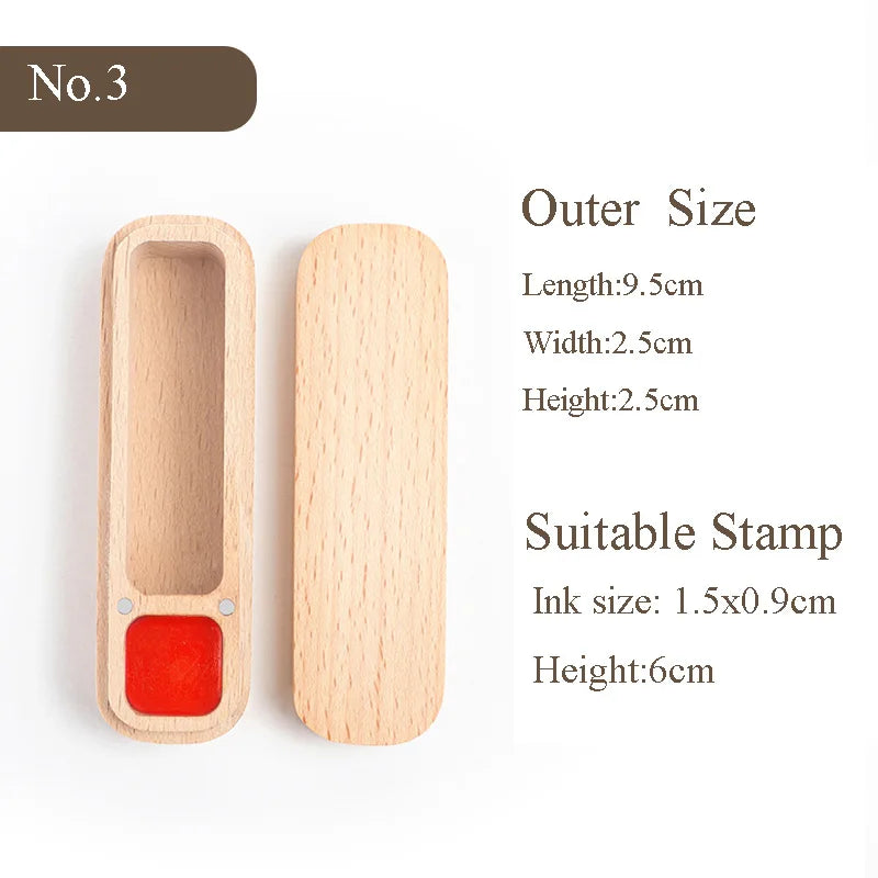 organisateur tampons bois naturel encreur support magnétique motif animal sculpté traditionnel artisanal