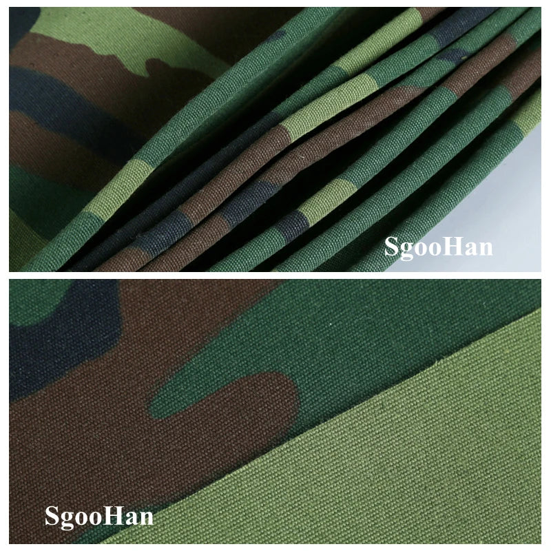 Voile d'ombrage camo utilisée comme abri pour chien