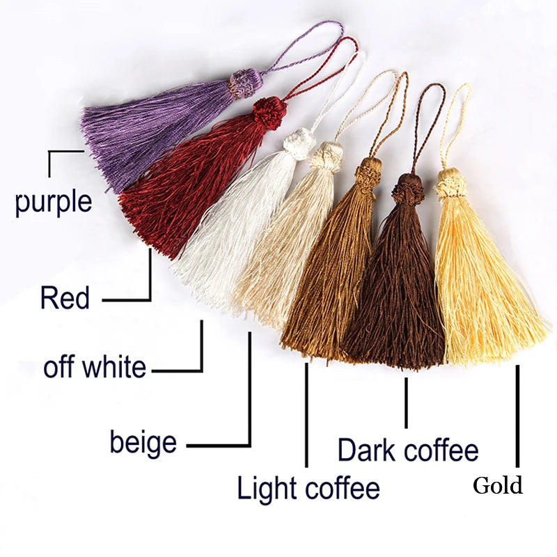 pompons décoratifs tissés opaques traditionnels couleur beige doré rouge blanc cassé violet rideaux vêtements