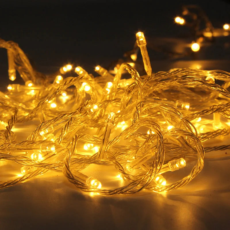 guirlande lumineuse led blanc doré décoration noël mariage fête intérieur aménagement maison moderne