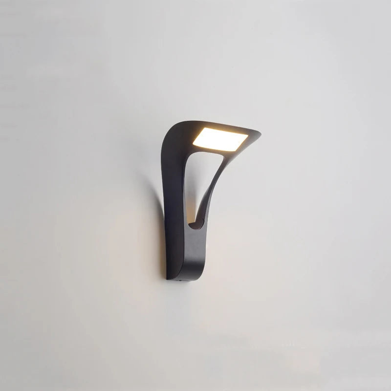 applique murale moderne aluminium noir éclairage led entrée chambre salle bain étanche fixée mur