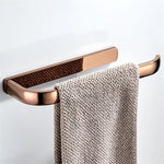 ensemble porte serviettes moderne rose doré salle bain fixations murales lisses opaques