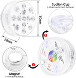 lampe led submersible ip68 13 diodes ronde transparente moderne aimant tasse succion piscine étang