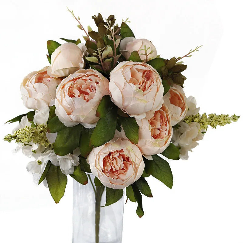 bouquet fleurs artificielles pivoine romantique intérieur décoration maison anniversaire mariage baby shower