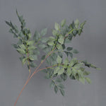 Bouquet artificiel feuilles simples moderne vase transparent hauteur 92cm rouge foncé vertclair blanc