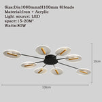 plafonnier moderne acrylique noir doré led clips facile chambre salon